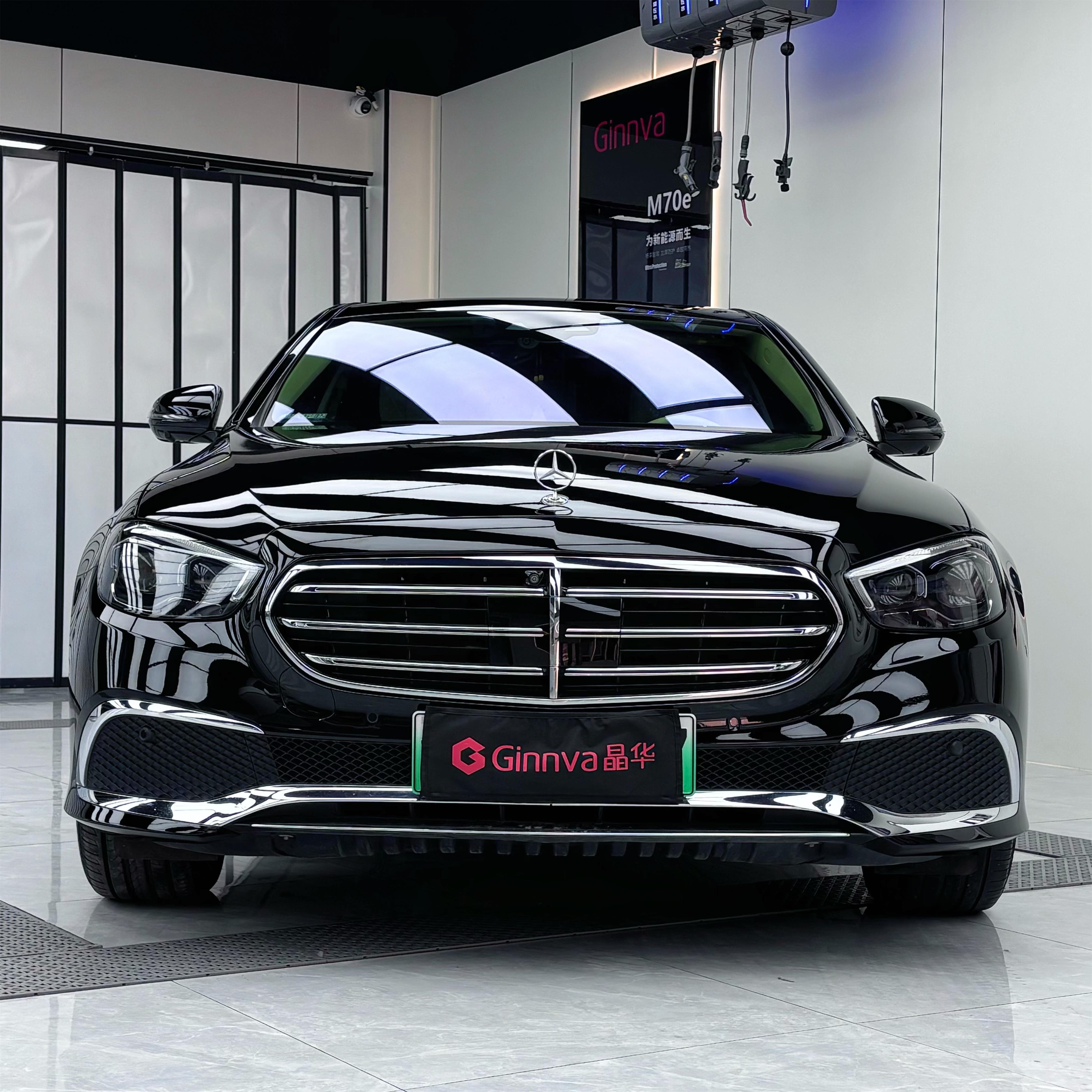 车窗隔热膜丨奔驰E300L-Ginnva晶华紫微70施工案例